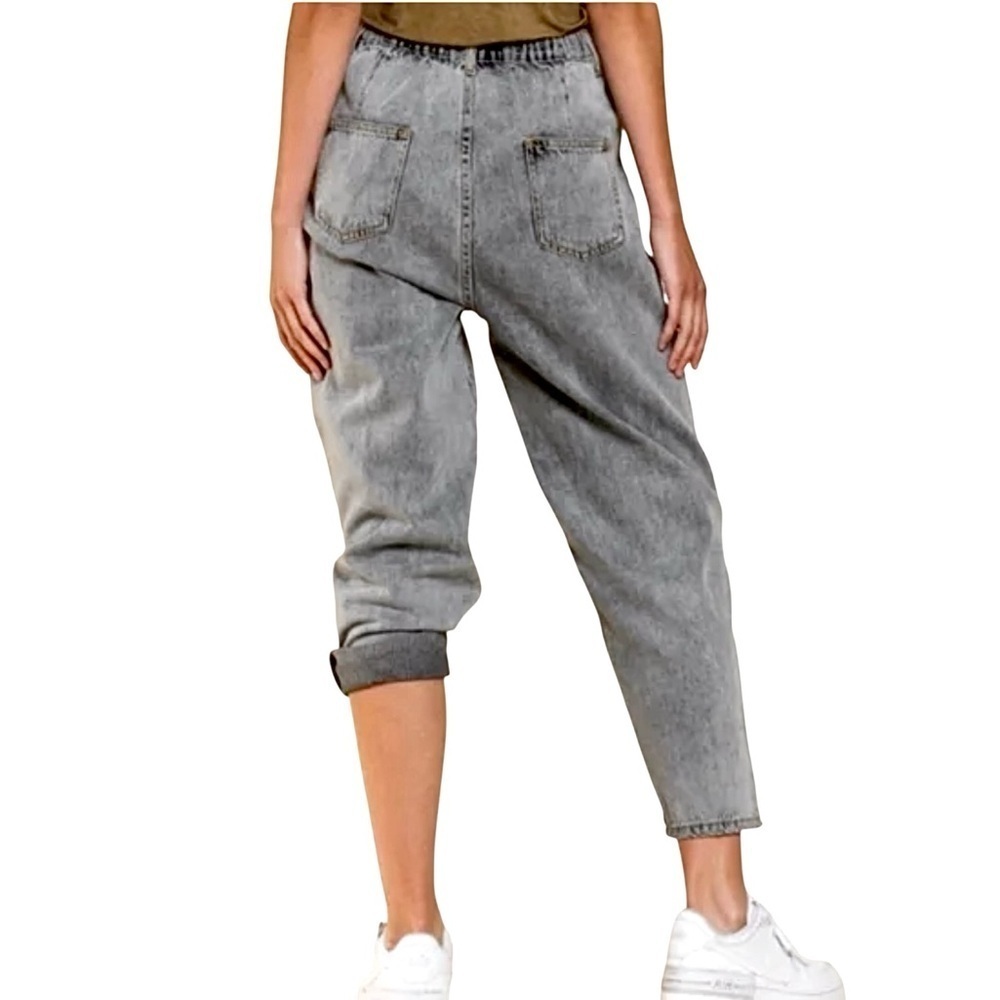 POL Washed Black Denim Boyfriend Jeans Relaxed Fit Straight Leg Size S,M,L New! - Picture 9 of 16